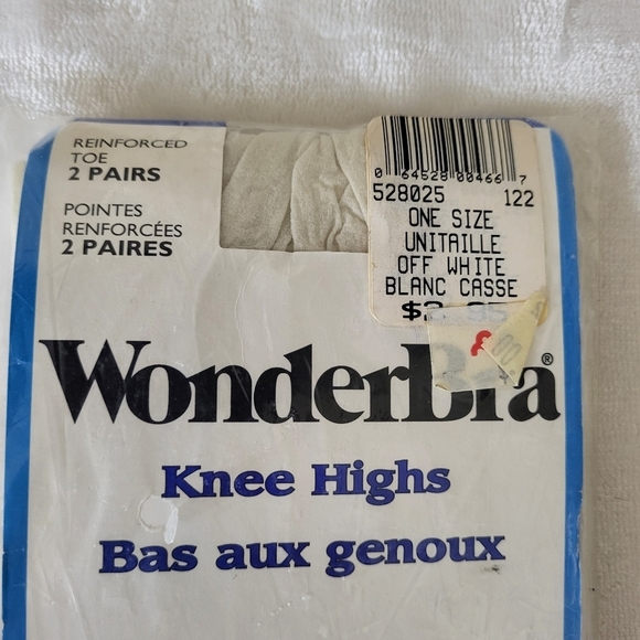 Vintage WonderBra White Knee Highs Pantyhose/Stockings - Picture 2 of 4